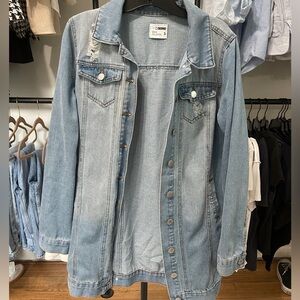 Long denim jean jacket